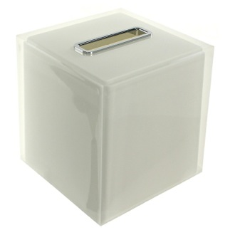 Tissue Box Cover Thermoplastic Resin Square Tissue Box Cover in White Finish Gedy RA02-02